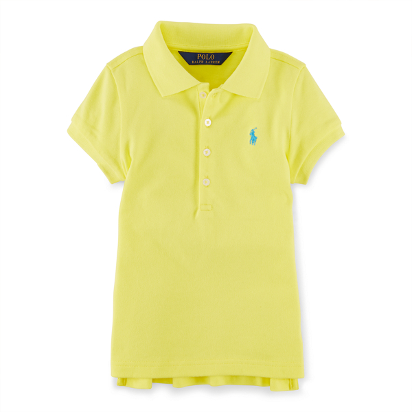Yellow Flash Stretch Cotton Polo Shirt Girls 2-6x 1