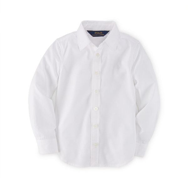 White Cotton Voile Shirt Girls 2-6x 2
