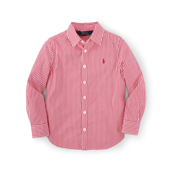Pink/White Bengal-Striped Cotton Shirt Girls 2-6x 1