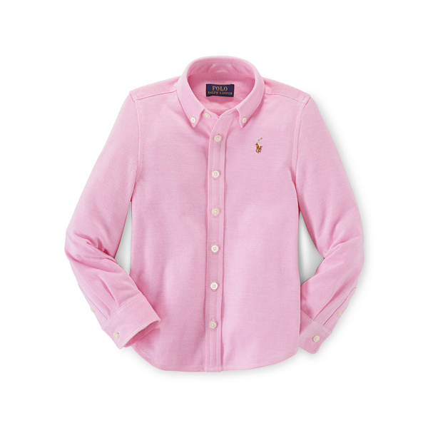 Taylor Pink/White Knit Oxford Shirt Girls 2-6x 1