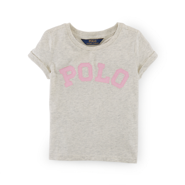 Pale Heather Appliqu&eacute;d Cotton Tee Girls 2-6x 1