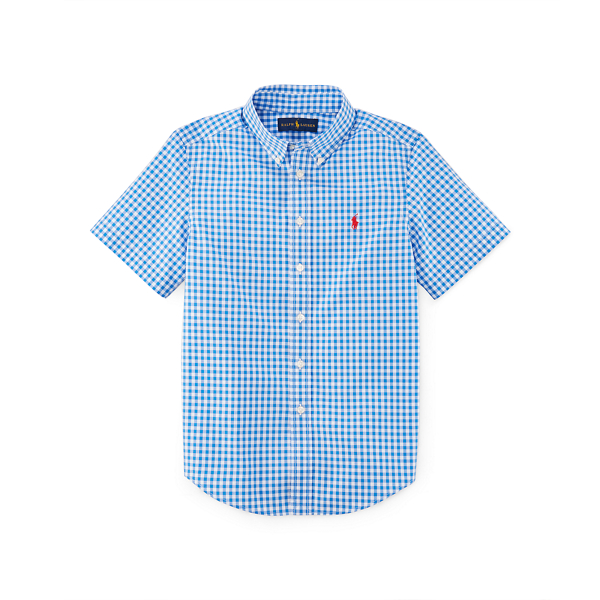 Light Blue Multi Gingham Cotton Shirt Boys 8-20 1