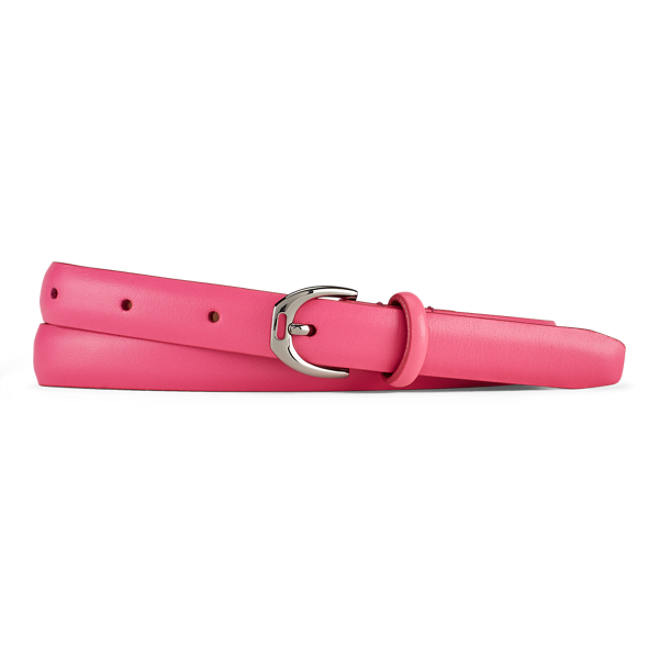 Fuschia Skinny Vachetta Leather Belt Girls 7-16 1