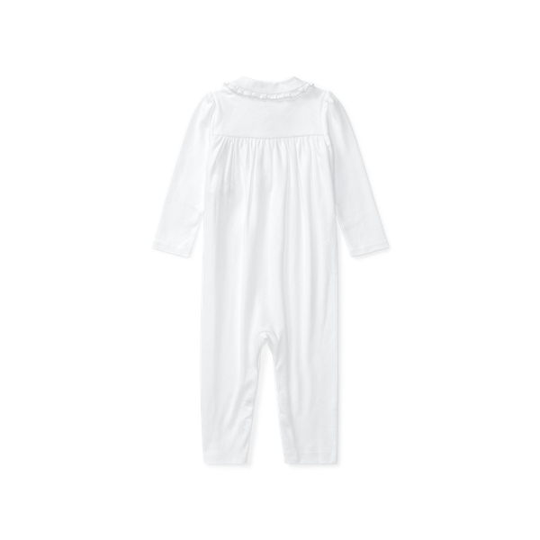 Ruffle-Trim Cotton Coverall