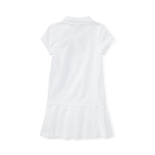 White Pleated Cotton Polo Dress Girls 1.5-6.5 Years 2