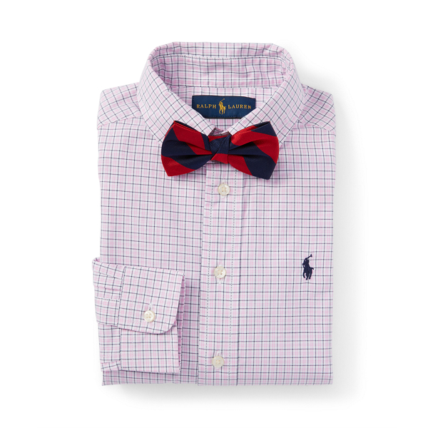 Pink Multi Custom-Fit Cotton Dress Shirt Boys 2-7 2