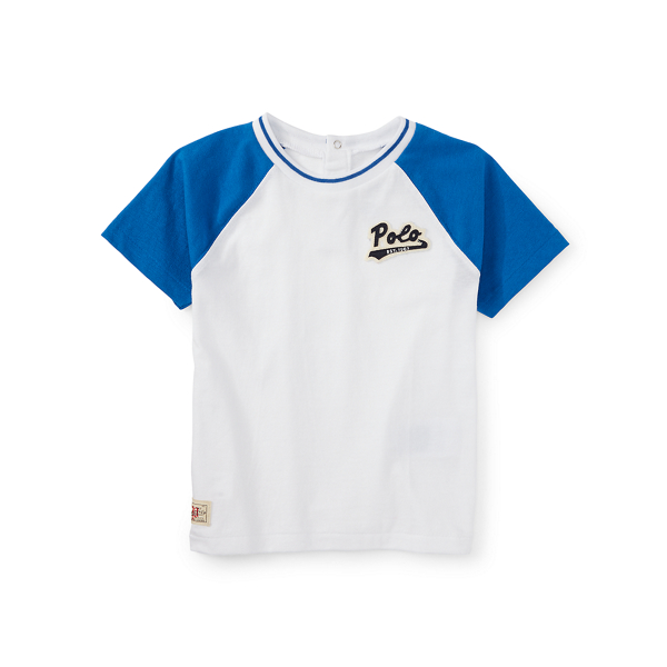 White Cotton Jersey Baseball Tee Boys 2-7 1