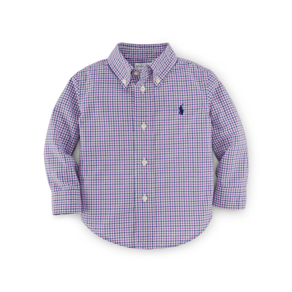 Purple Multi Blake Plaid Cotton Shirt Baby Boy 2