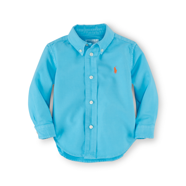 Tropic Turquoise Blake Cotton Oxford Shirt Baby Boy 1