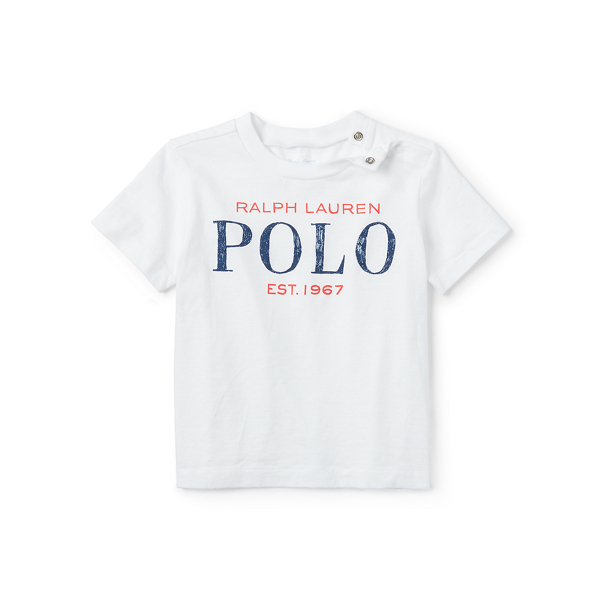 White Cotton Jersey Graphic Tee Baby Boy 1