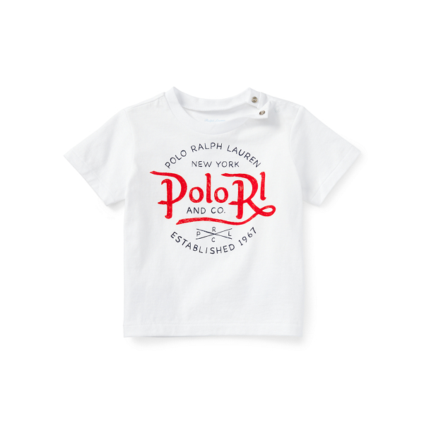 White Cotton Jersey Graphic Tee Baby Boy 1