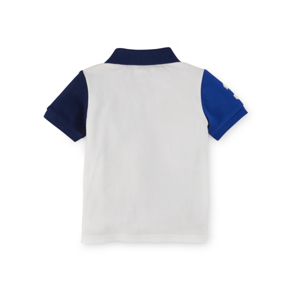 Holiday Navy Banner-Striped Cotton Polo Baby Boy 2