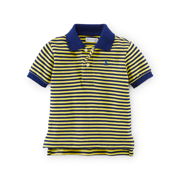 Hampton Yellow Multi Striped Cotton Polo Shirt Baby Boy 1
