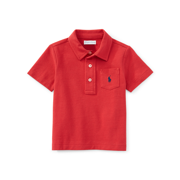 Evening Post Red Cotton Mesh Pocket Polo Baby Boy 1