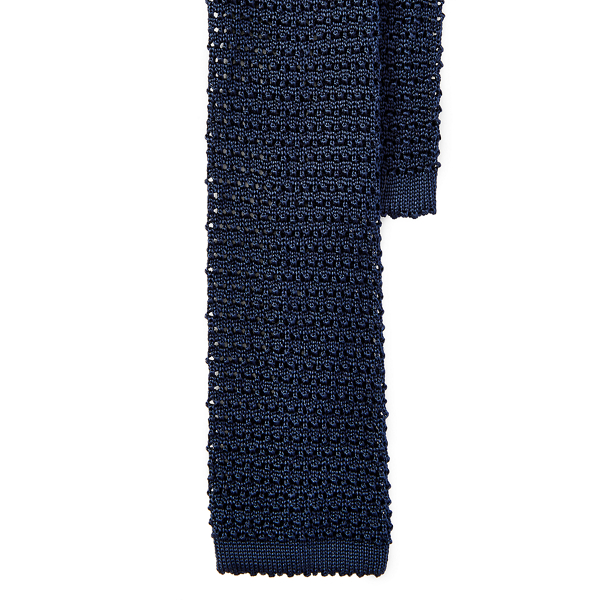 Navy Knit Silk Tie Polo Ralph Lauren 1