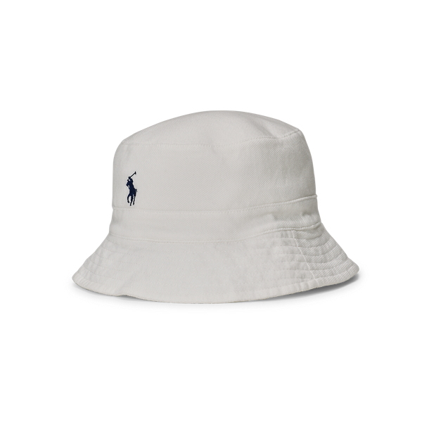 White Cotton Mesh Bucket Hat Polo Ralph Lauren 1