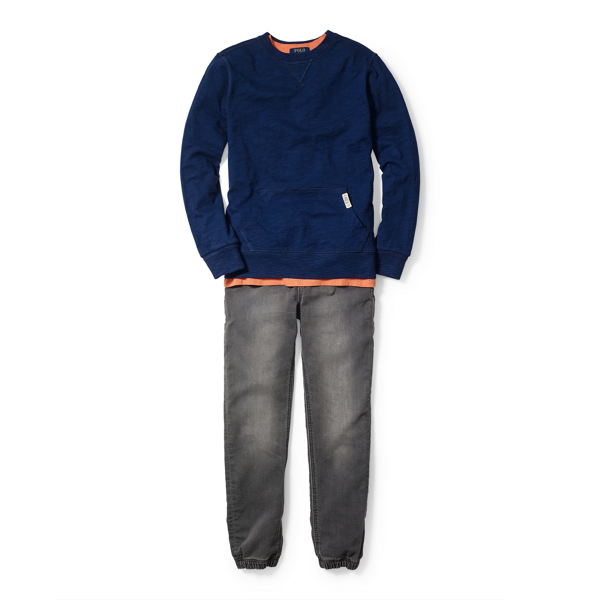 Sapphire Heather Cotton-Blend Pocket V-Neck Tee Boys 8-20 4