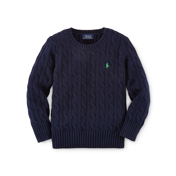 Hunter Navy Cable-Knit Cotton Sweater Boys 2-7 1