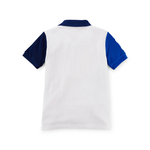 Holiday Navy Banner-Striped Cotton Polo Boys 2-7 2