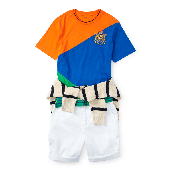Blue Yacht Belted Cotton Chino Short Boys 2-7 5
