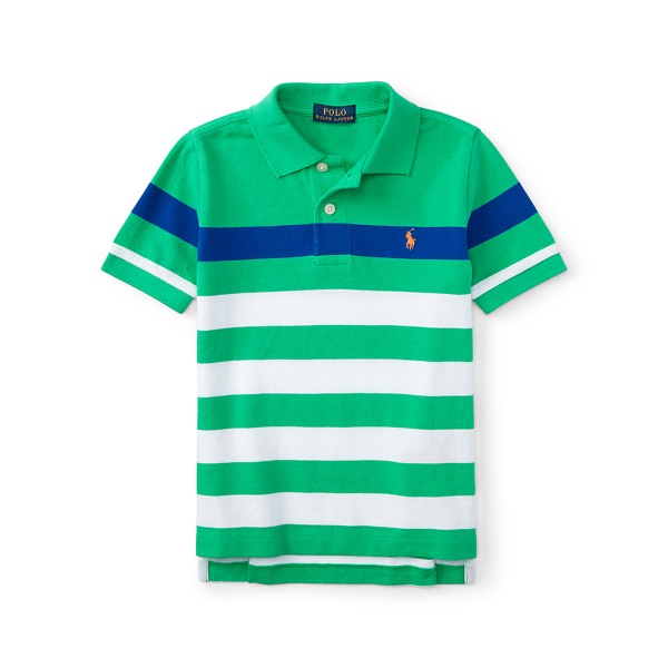 Cabo Green Multi Striped Cotton Polo Shirt Boys 2-7 1