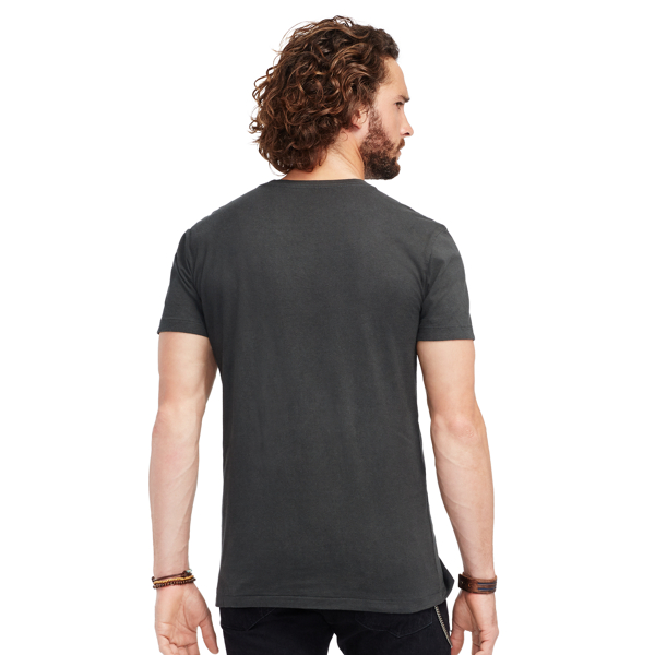 Faded Black Canvas Cotton Jersey Graphic Tee Polo Denim & Supply 2