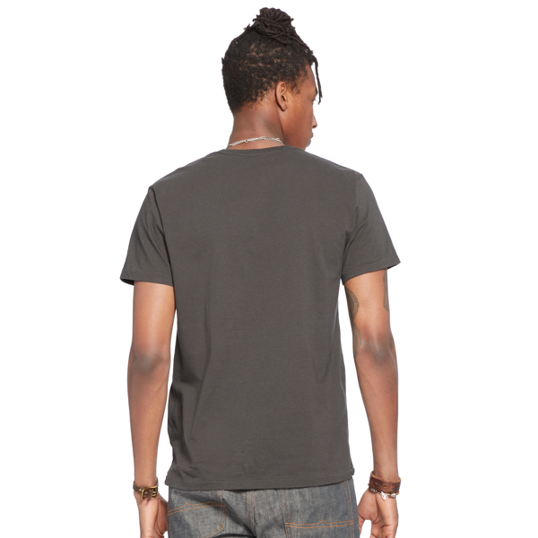 Faded Black Canvas Cotton Jersey Graphic Tee Polo Denim & Supply 2