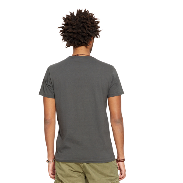 Faded Black Canvas Cotton Jersey Graphic Tee Polo Denim & Supply 2