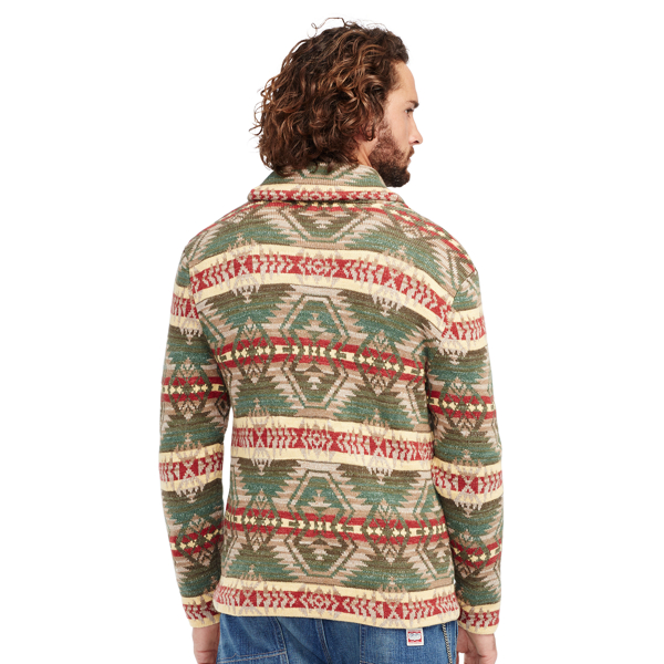 Green Multi Southwestern Cotton Cardigan Polo Denim & Supply 2