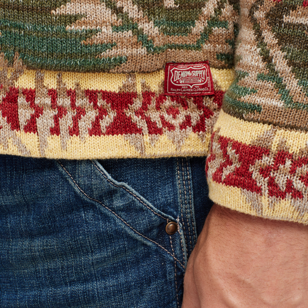 Green Multi Southwestern Cotton Cardigan Polo Denim & Supply 3