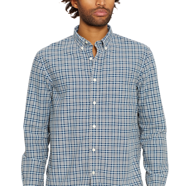 Mitcham Plaid Cotton Oxford Shirt Polo Denim & Supply 3