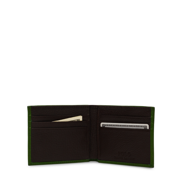 Kelly Green/Brown Two-Toned Leather Wallet Polo Ralph Lauren 2