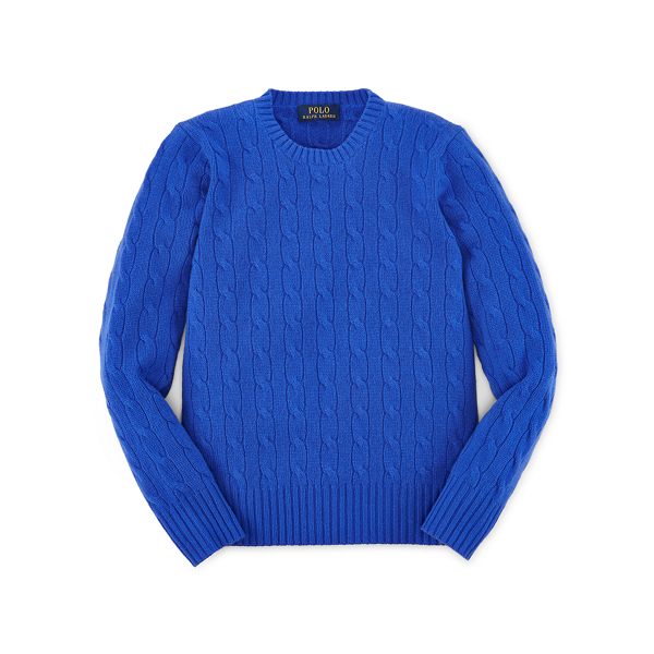 New Periwinkle Cable-Knit Cashmere Sweater Boys 8-20 1