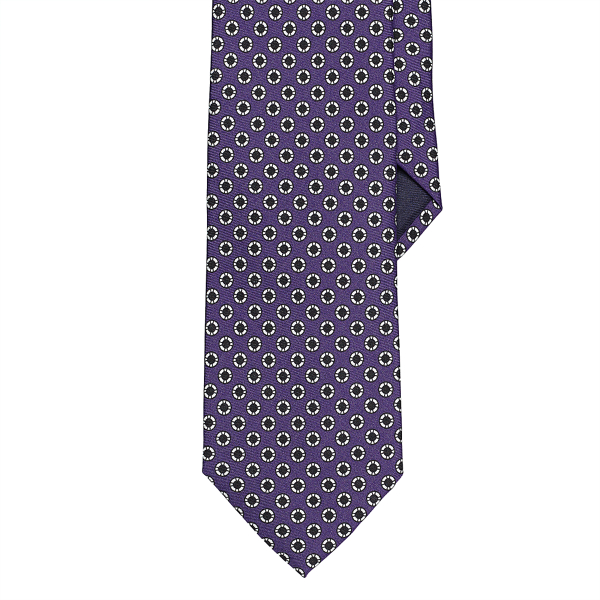 Purple Silk Foulard Circle Neat Tie Polo Ralph Lauren 1