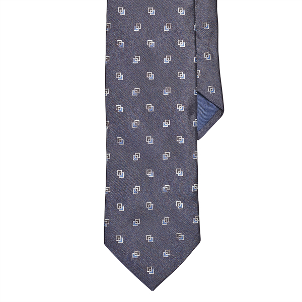 Navy Art Deco Square Jacquard Tie Polo Ralph Lauren 1