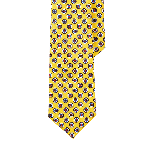 Yellow Patterned Silk Tie Polo Ralph Lauren 1
