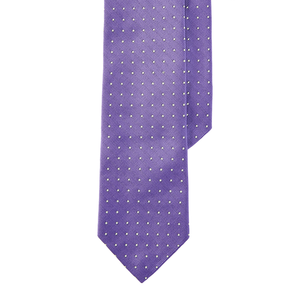 Purple/White Dotted Silk Repp Tie Polo Ralph Lauren 1