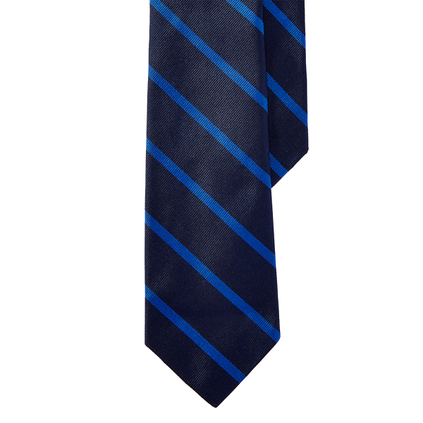 Navy/Royal Striped Silk Repp Tie Polo Ralph Lauren 1
