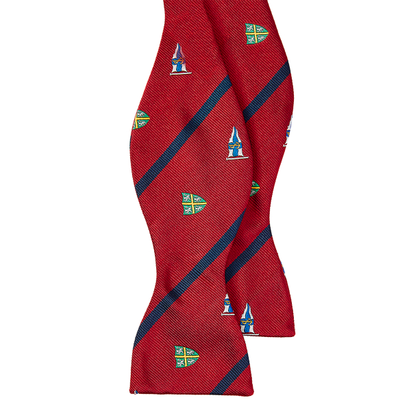 Red Nautical Silk Club Bow Tie Polo Ralph Lauren 1