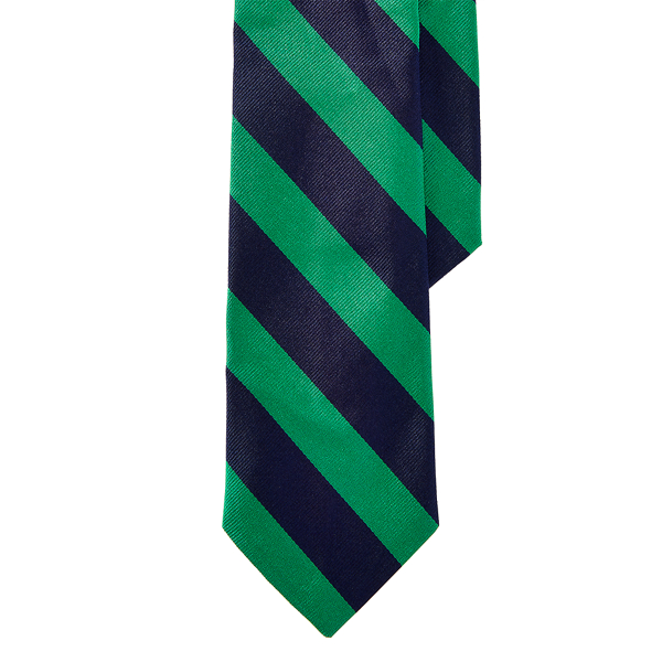 Navy/Green Striped Silk Repp Tie Polo Ralph Lauren 1