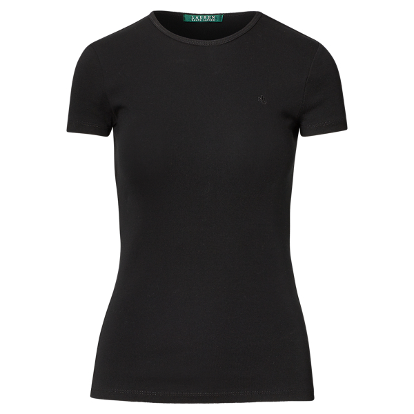 Black Cotton Short-Sleeve Tee Lauren 2