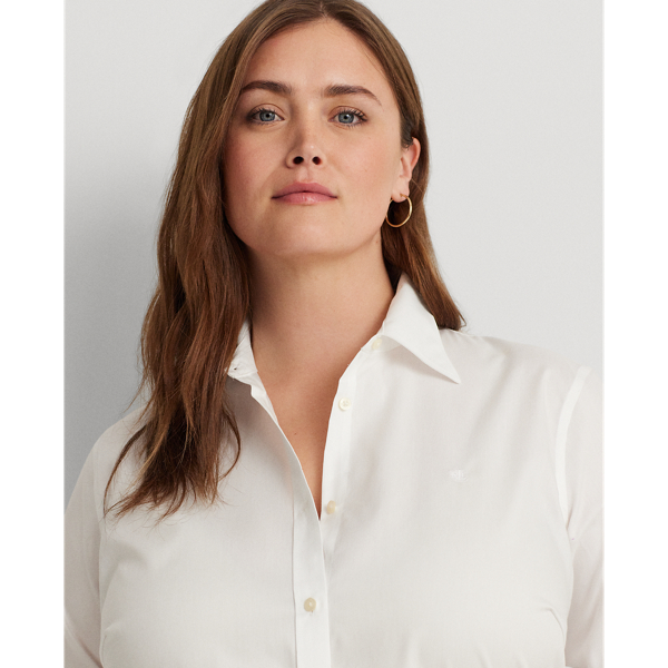 White Cotton Oxford Shirt Lauren Woman 6