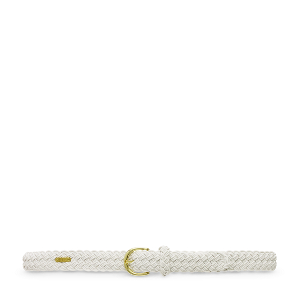White Braided Stretch Belt Lauren 1