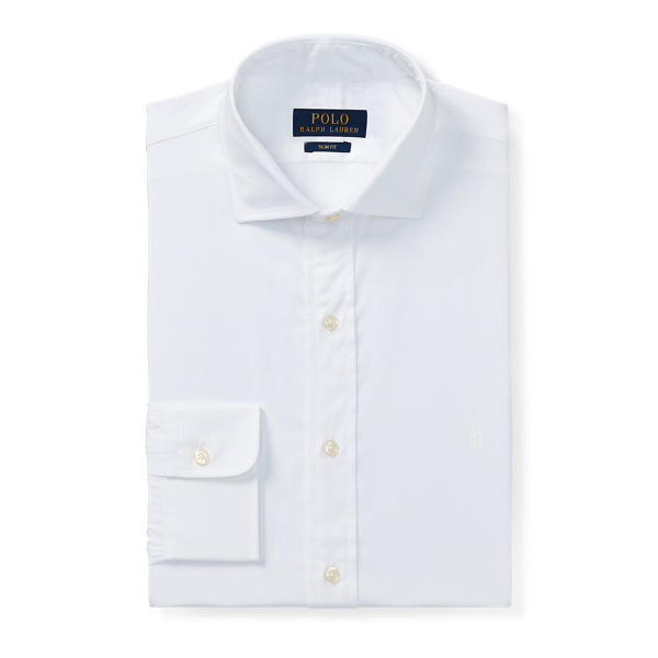 Slim-Fit Cotton Dress Shirt Polo Ralph Lauren em White 4