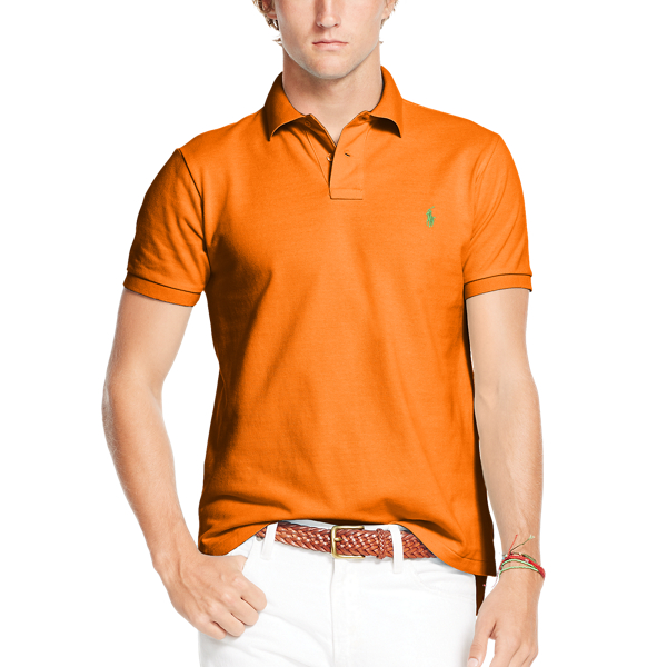 Resort Orange Slim Fit Mesh Polo Shirt Polo Ralph Lauren 1