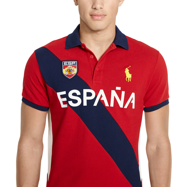 Country Red Multi Custom Fit Espa&ntilde;a Polo Shirt Polo Ralph Lauren 3