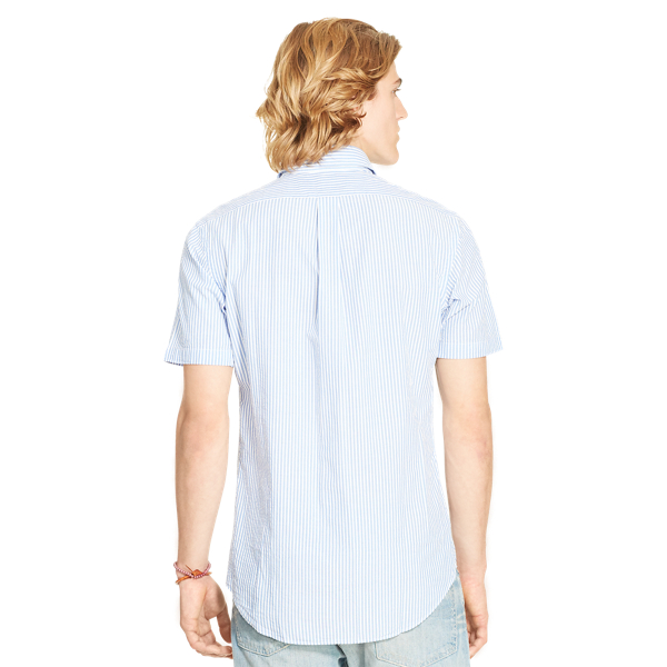 Faded Blue/White Classic Fit Seersucker Shirt Polo Ralph Lauren 2