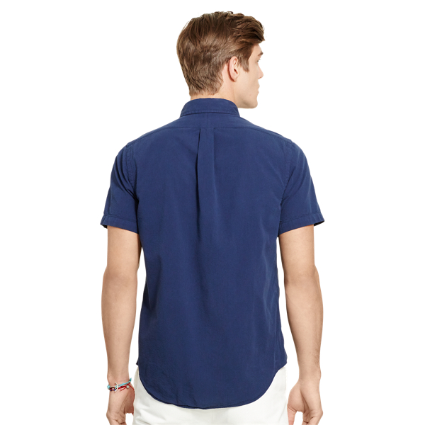 Astoria Navy Slim Fit Seersucker Shirt Polo Ralph Lauren 2