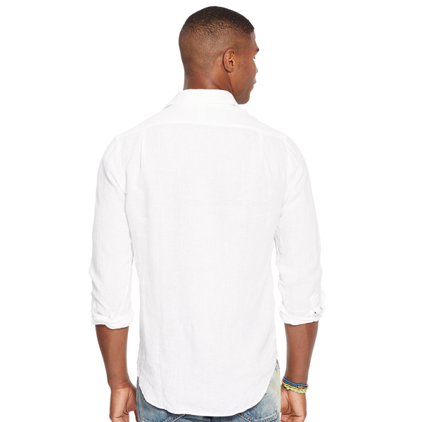 Pure White Classic Fit Linen Shirt Polo Ralph Lauren 2