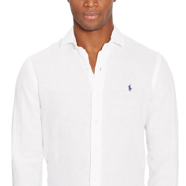 Pure White Classic Fit Linen Shirt Polo Ralph Lauren 3